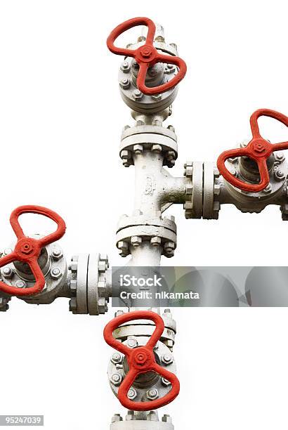 Gas Valves And Pipes Isolated On White Background Stock Photo - Download Image Now - Bolt - Fastener, Business, Color Image