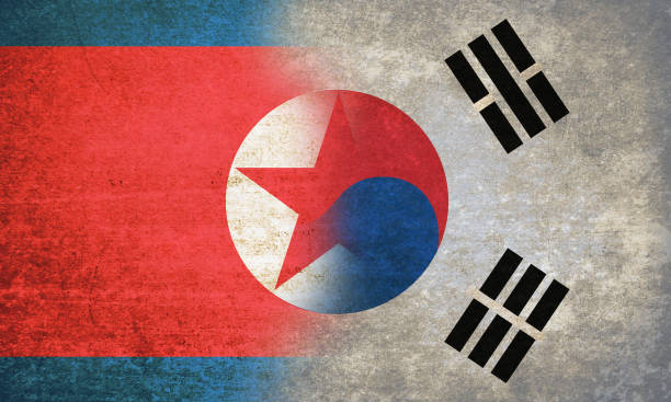 istock South Korea and North Korea blending flags 952476284