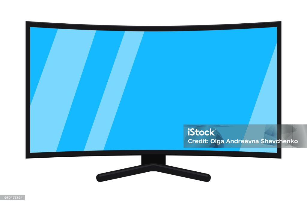 Cartoon Black Hd Tv Isolated On White Stock Illustration - Download Image  Now - Appliance, Arts Culture and Entertainment, Blank - iStock