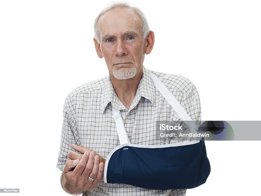 Senior man with arm in sling  Arm Sling Stock Photo