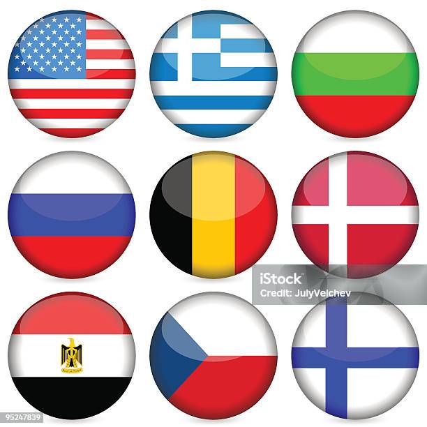 Set Di Icona Della Bandiera Nazionale - Immagini vettoriali stock e altre immagini di Asia Occidentale - Asia Occidentale, Badge, Bandiera