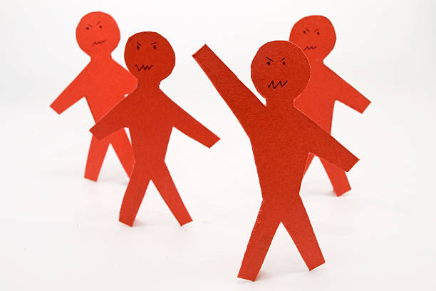 istock Angry red paper people 95247918