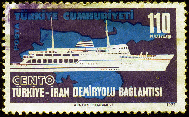 istock Turkey-Iran Railway Line Stamp 95248006