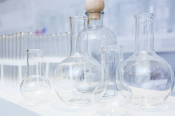 istock Glass laboratory tubes for collecting samples and conducting tests close-up on a special plastic rack. 952513556