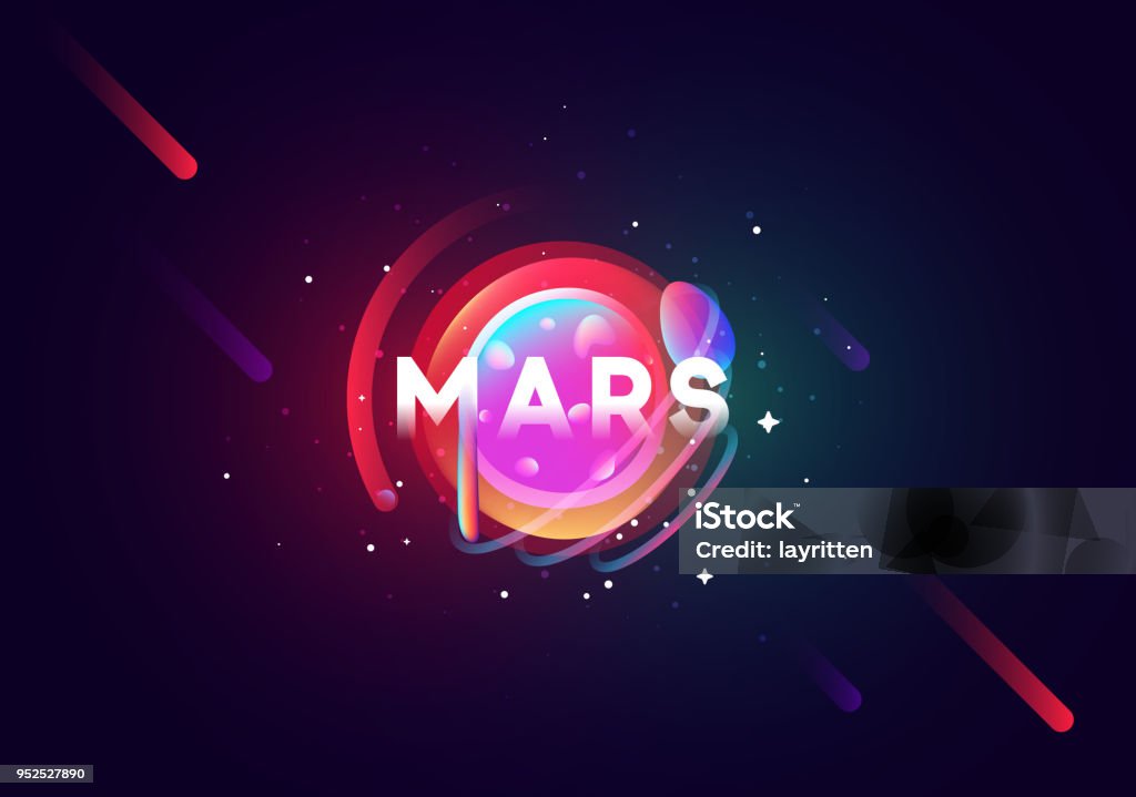 Mars planet bright abstract illustration. Mars planet bright abstract illustration. Space theme art background Outer Space stock vector