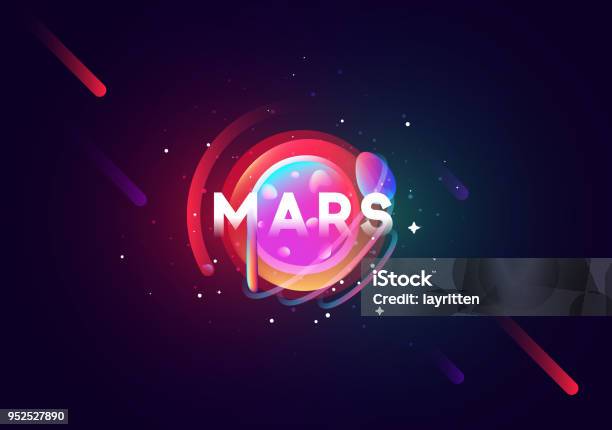 Mars Planet Bright Abstract Illustration Stock Illustration - Download Image Now - Outer Space, Three Dimensional, Backgrounds