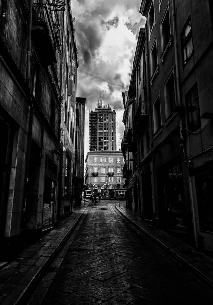 istock Dark alley in sardinian old town 952545630