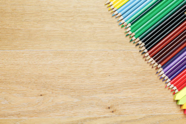 istock Modern wooden table with supplies 952570758