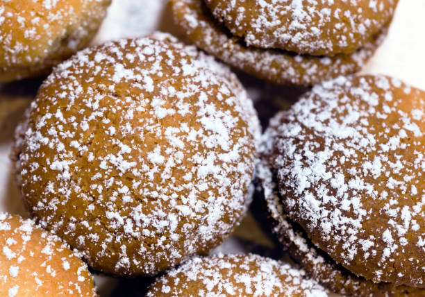 istock Fresh baked homemade shortbread cookies with powdered sugar 952576512