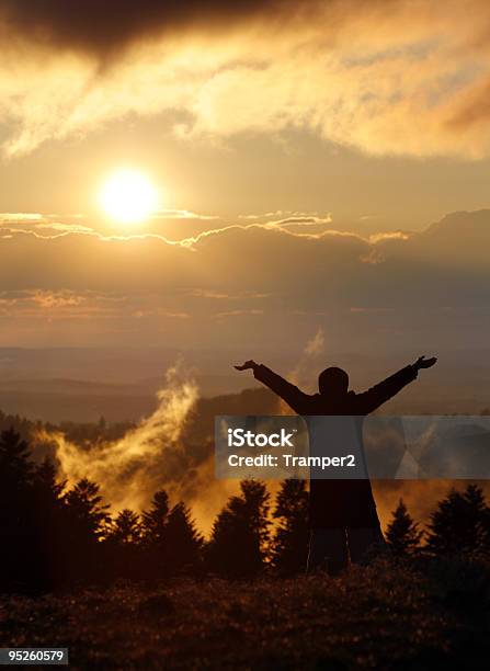 Freedom And Sunset Stock Photo - Download Image Now - Spirituality, Waking up, Above