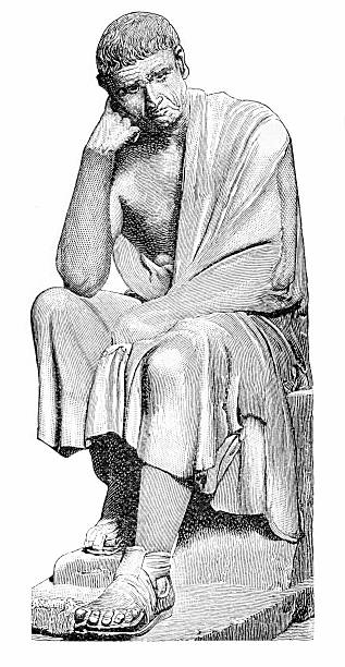 Aristotle Seated  aristotle stock illustrations