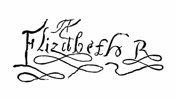 Vintage Signature of Queen Elizabeth  elizabeth i of england photos stock pictures, royalty-free photos & images