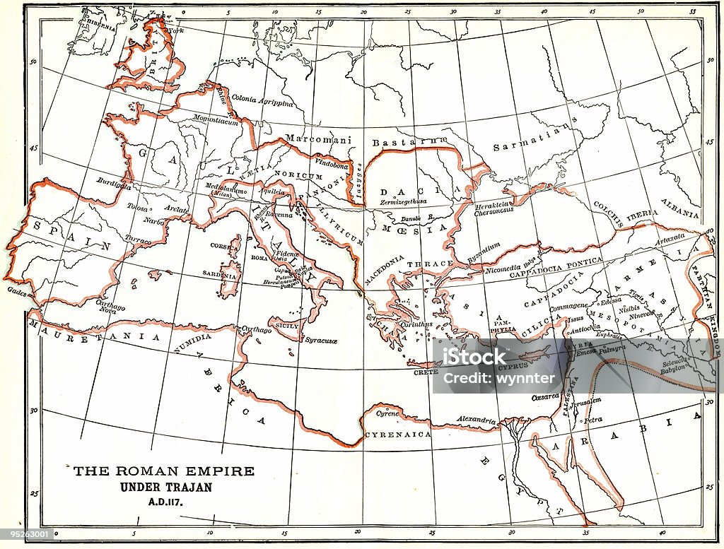 Vintage Mapa do Império Romano - Royalty-free Mapa Foto de stock