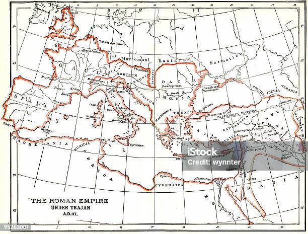 Vintage Mapa Do Império Romano - Fotografias de stock e mais imagens de Mapa - Mapa, Roma Antiga, Civilização Antiga