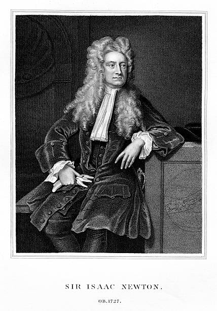 portret sir isaac niuton - sir isaac newton stock illustrations