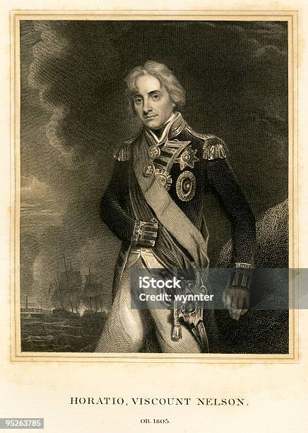 Portret Horatio Nelson - Stockowe grafiki wektorowe i więcej obrazów Admiral Nelson - Admiral Nelson, Admirał, Amputacja