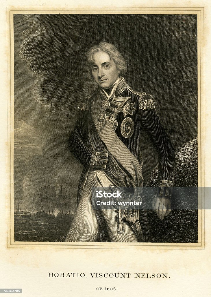 Retrato de Horatio Nelson - Ilustração de Almirante Nelson royalty-free