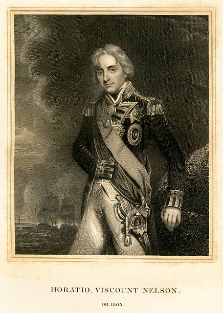 Portrait of Horatio Nelson  admiral nelson stock illustrations