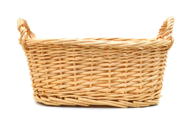 An empty basket on a white background An empty basket on a white background basket stock pictures, royalty-free photos & images