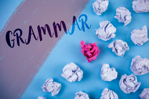 istock Writing note showing  Grammar. Business photo showcasing System and Structure of a Language Correct Proper Writing Rules written on Painted background Crumpled Paper Balls next to it. 952642680