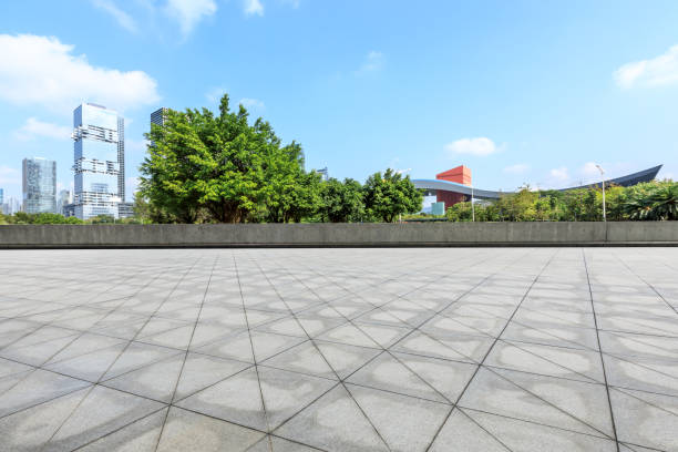 istock empty square floor and modern commercial office buildings in Shenzhen 952646270