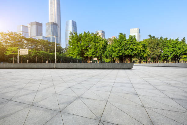 istock empty square floor and modern commercial office buildings in Shenzhen 952647076