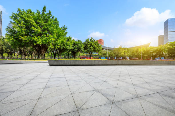istock empty square floor and modern commercial office buildings in Shenzhen 952650680