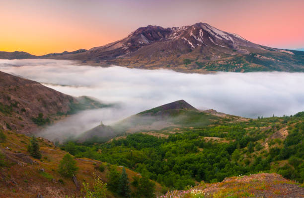 Sunrise at Mount St. Helens National Monument