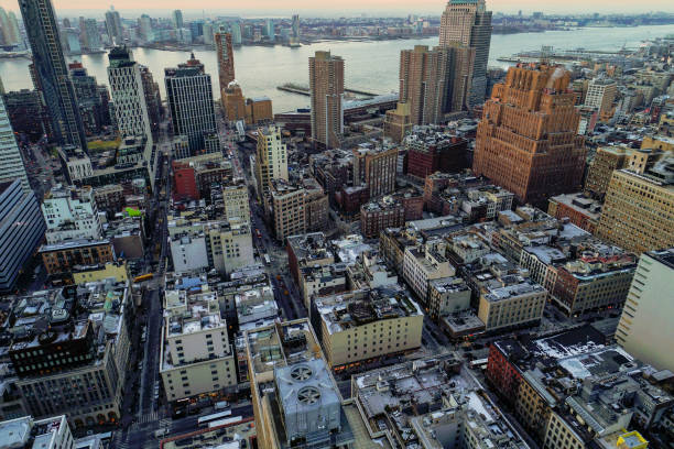 istock Aerial top view over Manhattan Downtown toward Midtown and Hudson River 952682086