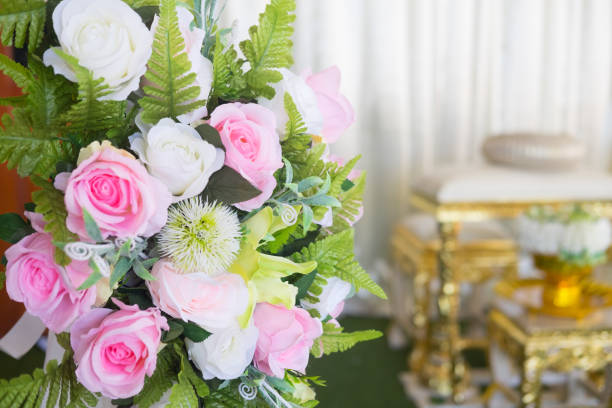 istock Artificial flower in vase decoration in Thai traditional wedding ceremony 952692256