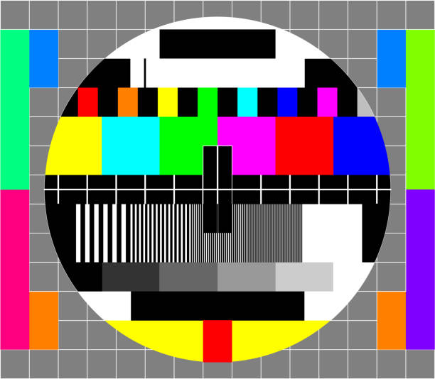 Television test card Television test card or pattern. TV Resolution test charts full hd format stock illustrations