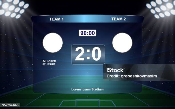 Football Scoreboard Stock Illustration - Download Image Now - Soccer, Scoreboard, Soccer Ball
