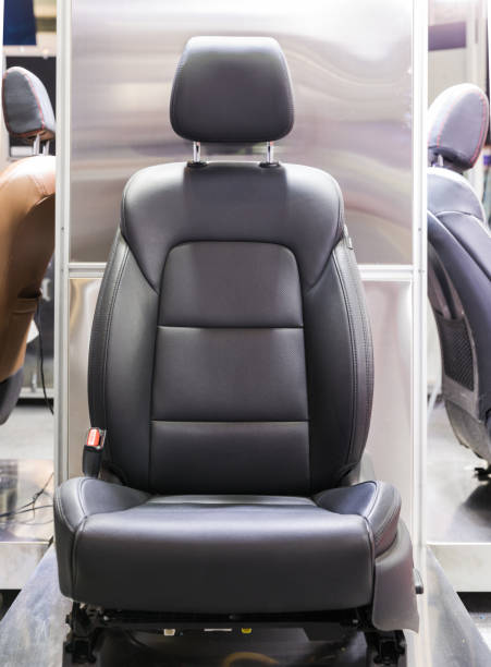 car leather seat - automobile industry transportation indoors vertical imagens e fotografias de stock