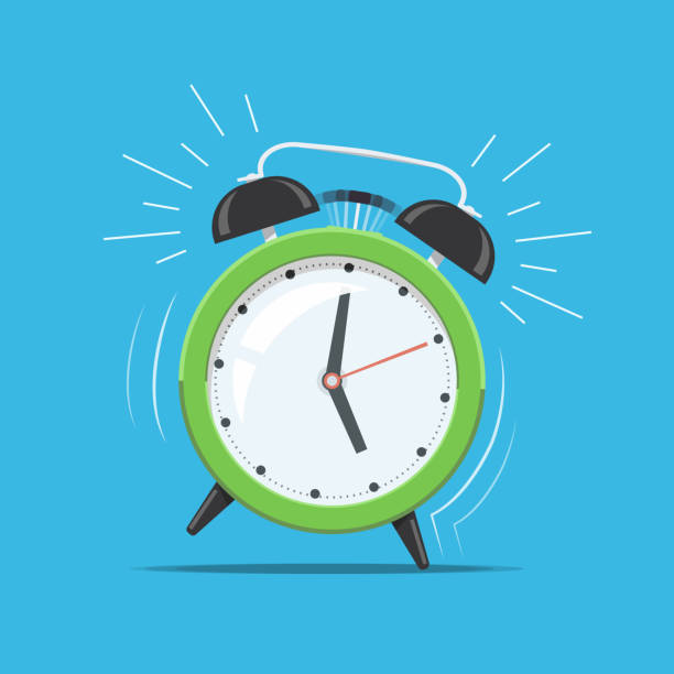 Cartoon Green Ringing Clock Alarm Concept For Wake Up Times Or Reminder  Vector Illustration In Flat Style Stock Illustration - Download Image Now -  iStock