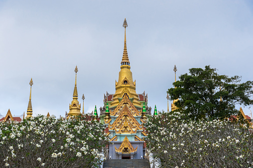 Prachuap Khiri Khan, Thailand - January 27, 2018 :  Wat Pramahathadchedi Pakdeeprakad (Wat Tang Sai) is Buddhist Temple in Bann Grood, Bang Saphan