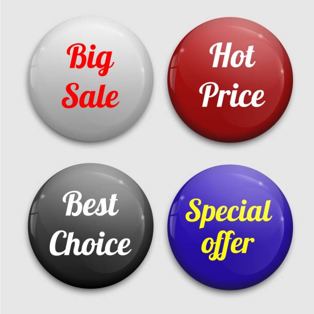 ilustrações de stock, clip art, desenhos animados e ícones de sale glossy buttons or badges - bubble large percentage sign symbol