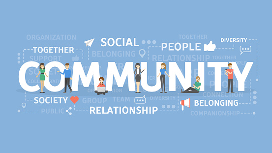 Community concept illustration. Idea of people, social media and society.