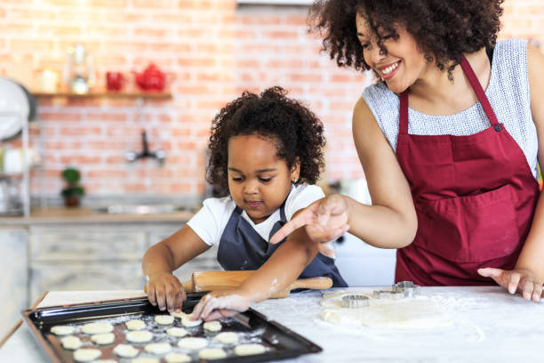 istock Cute little girl baking at home with mom 952728770