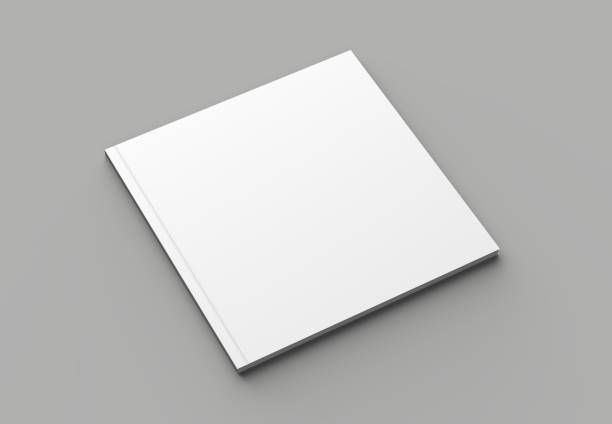 istock Soft cover square brochure, magazine, book or catalog mock up isolated on gray background. 3D illustrating. 952734432