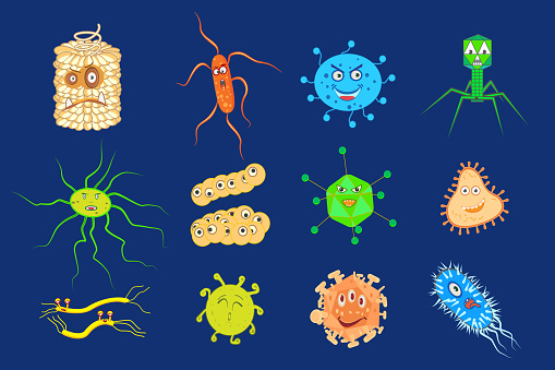 Ilustración de Bacterias Buenas Y Bacterias Malas Personajes De Dibujos Animados Aislados En Blanco Juego De Divertidos Bacterias Gérmenes En Estilo De Dibujos Animados Plana Microbios Buenos Y Malos Bacterias Entéricas Tripa Ilustración de Bacterias Buenas Y Bacterias Malas Personajes De Dibujos Animados Aislados En Blanco Juego De Divertidos Bacterias Gérmenes En Estilo De Dibujos Animados Plana Microbios Buenos Y Malos Bacterias Entéricas Tripa