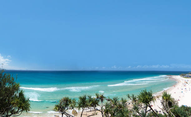 Beach panoramic shot on the Gold Coast