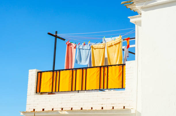 istock Stylish balcony with a metal railing, solid architectural element, a place of rest and relaxation, vintage decor 952742132