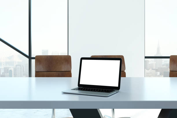 istock White laptop in meeting room 952742158