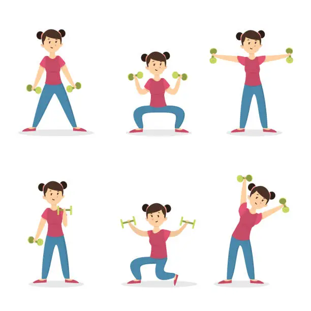 Vector illustration of Fitness pople set.