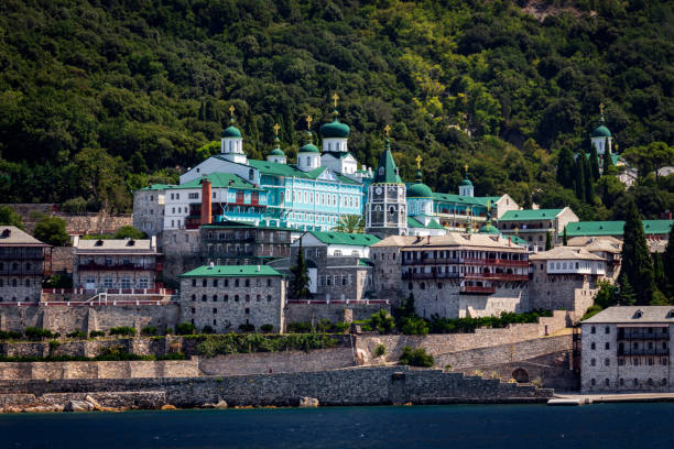 istock Saint Panteleimon Monastery at Athos mountain in Greece 952748440