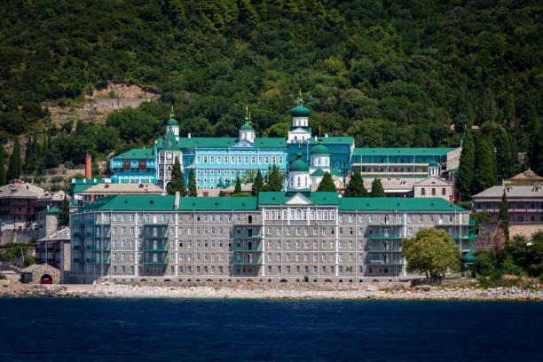 istock Saint Panteleimon Monastery at Athos mountain in Greece 952748594