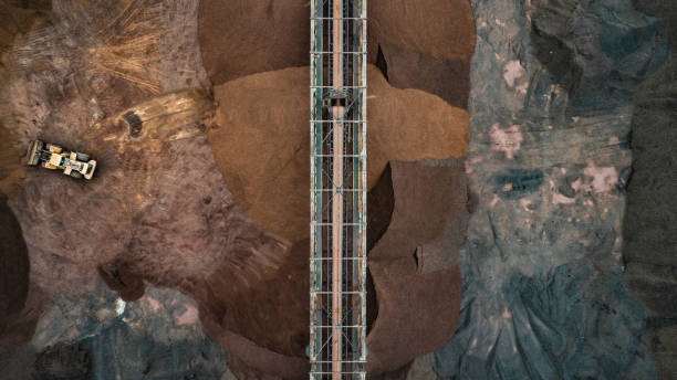 istock Aerial view over monohydrallite mine field. Sand mine. View from above 952748760