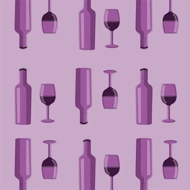 Vector illustration of Wine Bottles Pattern