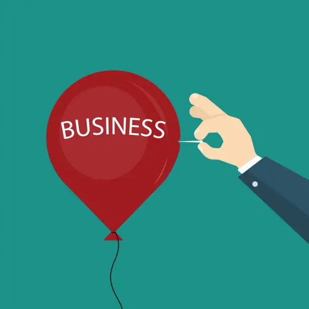 Vector illustration of Business balloon pop.