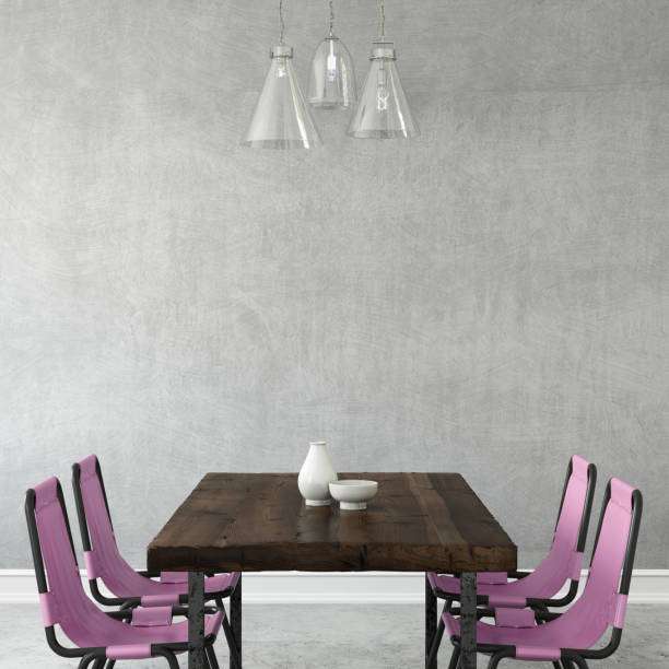 istock Dining room with pendant lamp background template 952755456